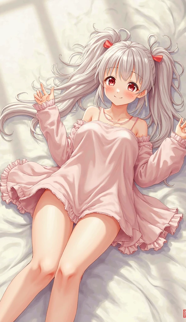 (masterpiece, best quality, 8k),  lilac hair, blue eyes, mole under eye, short hair, small breasts, red pijama, sleepy face, hand on face, red hat, sunlight, sitting on knees on bed, <lora:Beautiful Detailed Eyes:0.3>, beautiful eyes, full body, <lora:Feetmaster:0.8>, foot, bare legs, barefoot, full body, perfect feet, detailed background, <lora:Detail Tweaker:0.8>, looking at viewer, close view, infront,  small thighs, bedroom, <lora:sakayanagiarisu:0.7>, shiny skin