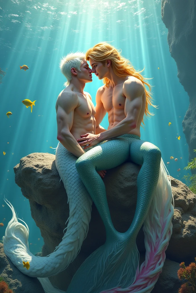 iridescent male ((merman)) merging with bioluminescent jellyfish, perfect underwater photography by Mike Dargas, Anna Ditmann, dull and wet colors, intricate work of art, Awesome, Awesome, beautiful, Capricious, intense backlight, underwater portrait, masterpiece de ensueño del jefe de ingeniería rápida, masterpiece, intricate details, (surreal), ((oil painting \(half\))), Fantasy Art, Conceptual art, Lt. Greg Rutkowski