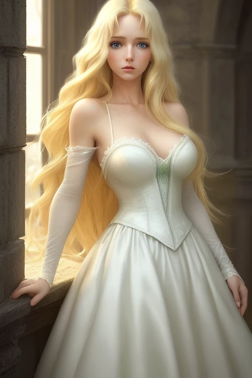 a zombie  Cinderellaof  (very evil looks), Cinderella the Disney princess from  Cinderella animated movie 1950, creepy and beautiful zombie Cinderella , big boobs, sexy look, very pale skin of zombie, focus on face details, very evil and very sexy looks at the same time, mixed of evil and beautiful blue-red eyes, normal ears, blond long style hair of Cinderella , bloody scars on her face and skins, long blond  hair, evil smile for evil Cinderella , perfect body shape, Cinderella dressed same  white blue dress  from Disney animation movie 1950, the dress  inspired from the Cinderella animated movie 1950, evil smile  with vampire fangs, evil laugh with vampire fangs appear, (smirks:1.2), (( dead horse,  dead birds around , cinematic, insane details, "evil Zombie Beasts with burning wagon in the background", intricate details, hyperdetailed, neon colors ((hdr)), ((vignette))
