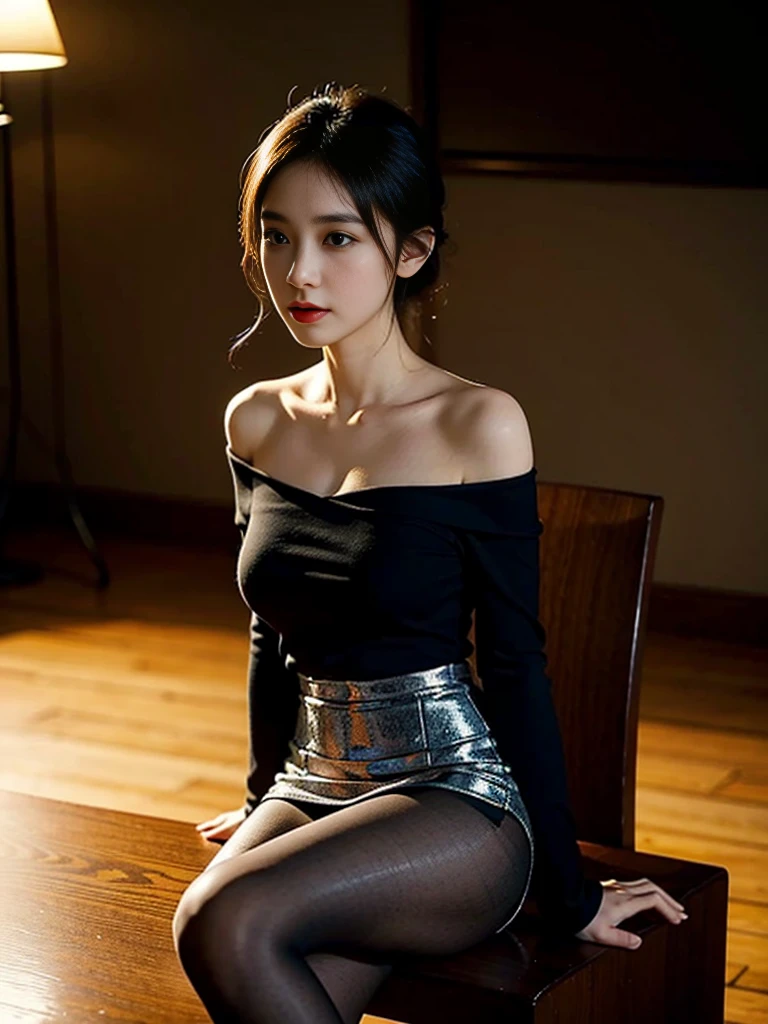 arafed woman sitting on the floor in a room with a desk and chair, korean girl, gorgeous young korean woman, taken with canon 5d mk4, taken with canon eos 5 d mark iv, good young girl, korean women's fashion model, taken with canon eos 5 d, jinyoung shin, with backdrop of natural light, wearing a tanktop and skirt