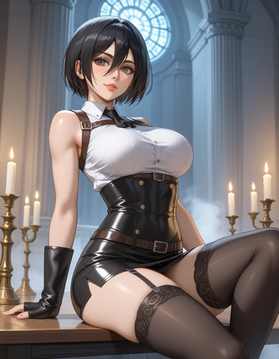 (8K、RAW Photos、top-quality、masterpiece:1.2)、(realisitic、Photorealsitic:1.37)、ultra-detailliert、超A high resolution、女の子 1 人、full body Esbian、Colossal tits、see the beholder、beautifull detailed face、a smile、embarrassed from、red blush、(A dark-haired)、((Perry Shorthair))、(a choker)、(feathercut: 0.6)、((nakeed))、((barechested))、(((Spread Pussy)))、(((crotch grab)))、(((Shaved)))、((uterus))、((urethra))、Sit on the sofa、((legs wide open from side to side))、Lace Top Stockings、high-heels、((pin heels))、((Love Juice))、((Sweat))、profetional lighting、Professional filming、hotels room、