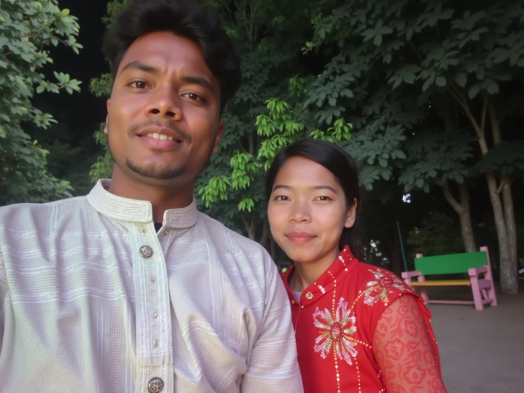 (((desi girl))), chubby face, natural skin, wearing hot deep neck top and dupatta, charming black hair, ((hair ends are blonde)), city streets background, bokeh