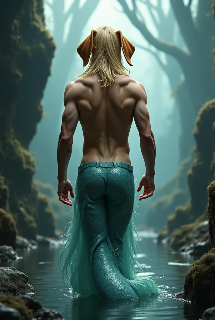 An award winning photography portrait of a halloween naked male, magic light, long hair, masculine, ghosts in the background, consumed fabric in the windfull body in motion, defined body, full body, stunning realistic, mist, raw photograph, defined body,maximalism, octane render, unreal, 8k, depth of field, bokeh, black ink, 8k, hyperreal, 50mm, kodak portra 400, photograph by Martin Schoeller, Natural Light, natural skin, real skin texture