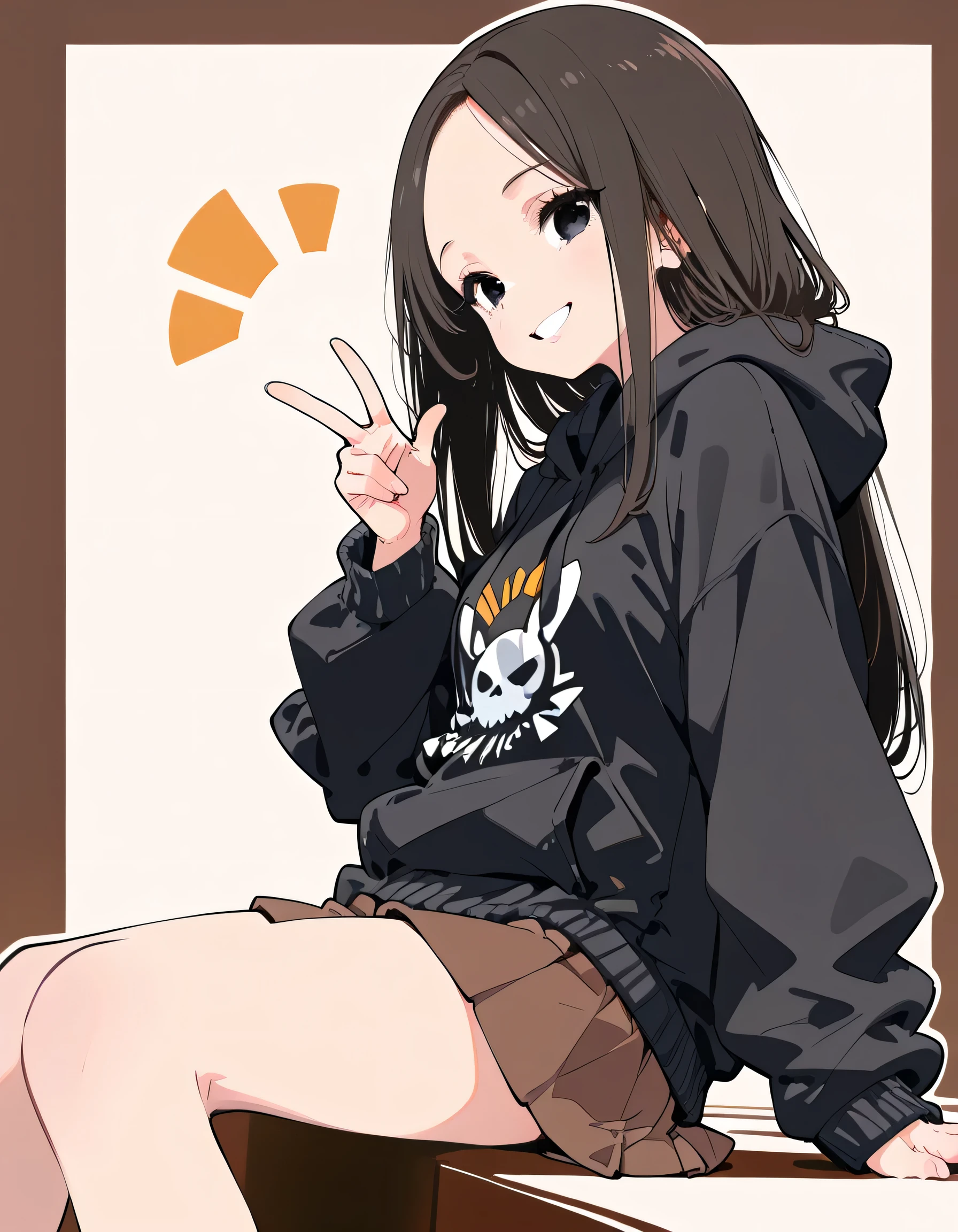 masterpiece, Highest quality, pretty girl, 16 , Scrunchie hair ornament, Twin tails,denim pencil mini skirt,hoodie, Patterned stockings, Leg belt, necklace, skinny , Pink and black bra,((showing off lace panties)),sword,knife,Japan holding a sword,assassin,