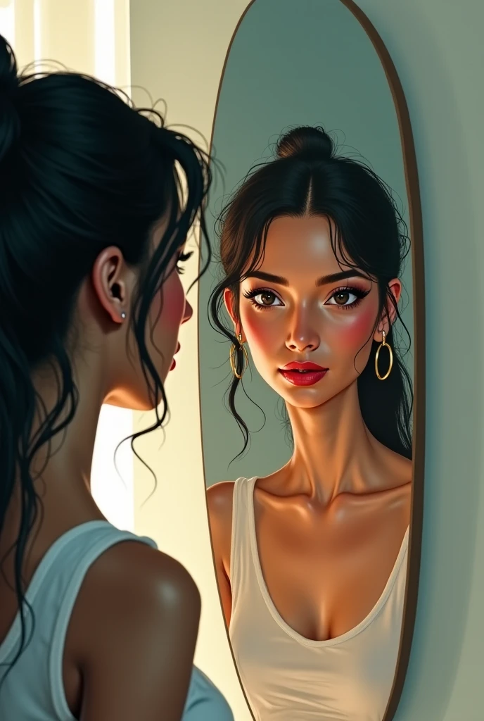 Ella stood before the mirror, expecting to see her usual reflection. But this time, something magical happened. The mirror didn’t show her flaws or imperfections. Instead, it showed her as she truly was—strong, kind, and beautiful in her own unique way.