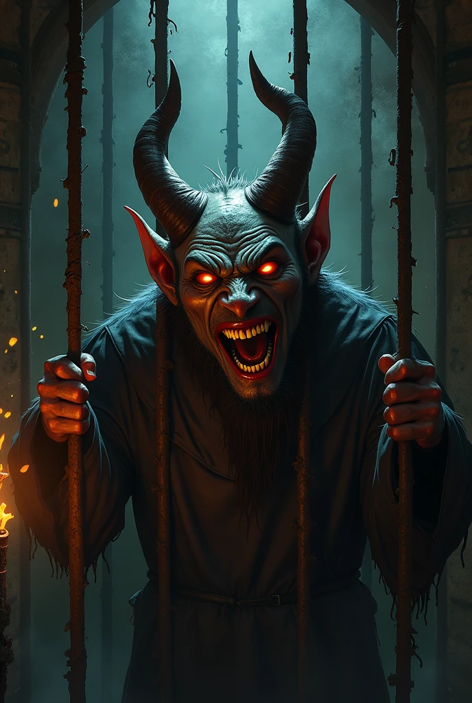 The devil laughing in the 19th century
