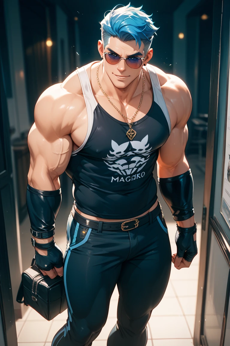 Absurdres, intricate details, masterpiece, best quality, high resolution, 8k,
(1boy:1.4), bare legs, white socks, sneakers,
facing viewer, handsome, manly, sweat,
muscular male, abs, big pectoralis, shiny white skin, bare pectorals, shaved body,
perfect face, detailed face, smirk, eye reflection, detailed eyes, white hair, shiny blue necklace, choker,
indoors,
<lora:epi_noiseoffset2:1> <lora:Black_See-through_Bodysuit:0.8> <lora:cute boys3:0.6> <lora:handsomeMan_v10:0.3>