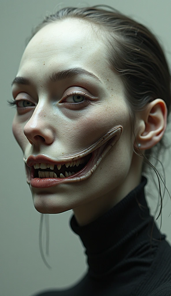 ((vagina)), Make a girl with a vagina in your face,make a vagina in center of the woman face, with a vagina face, clitoris, no mouth, noseless, best qualityer, high resolution, Caucasian skin,