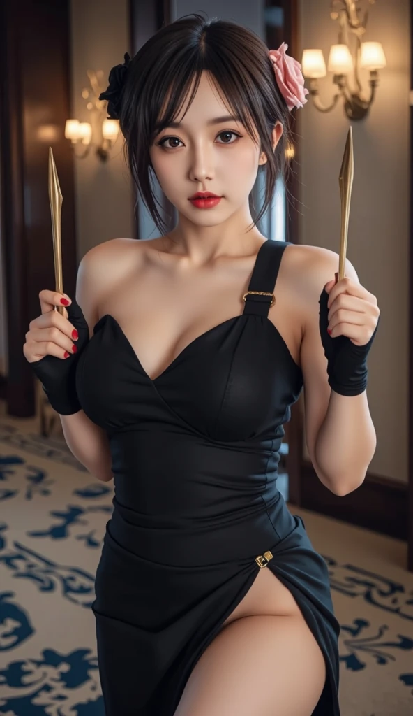 (shoulder-length straight short hair: 1.2),Upper body, （Extremely meticulous CG 8k wallpaper），（Extremely refined and beautiful），（Masterpiece），（best qualtiy:1.0），（Ultra High Resolution:1.0），beautiful light up，Perfect lightning，realistic shaded，[A high resolution]),(Smooth and flawless fair skin:1.5),(shiny skin:1.5),Extremely exquisite facial details，ultra - detailed，A  girl，small head，Smile，cheerfulness,Summer，afternoon，Close Shot，at home，In living room,Blue green background，(Standing at a large table:1.3),（Very large white papers on the table:1.3）,enjoying a comfortable and intoxicated expression,small face，（perfect body:1.1）,small breasts，flat chest,(Cleavage:1.5),slim，thin,collar,(orange cheongsam:1.3)，Slender legs,Charming collarbone，flowers,sideways，(Holding a Chinese writing brush in right hand:1.5),lean forward,(Practicing Chinese calligraphy:1.5),(Black stockings:1.3),ink and inkstone,(cowboy shot:1.3),(portrait:1.3),upper body