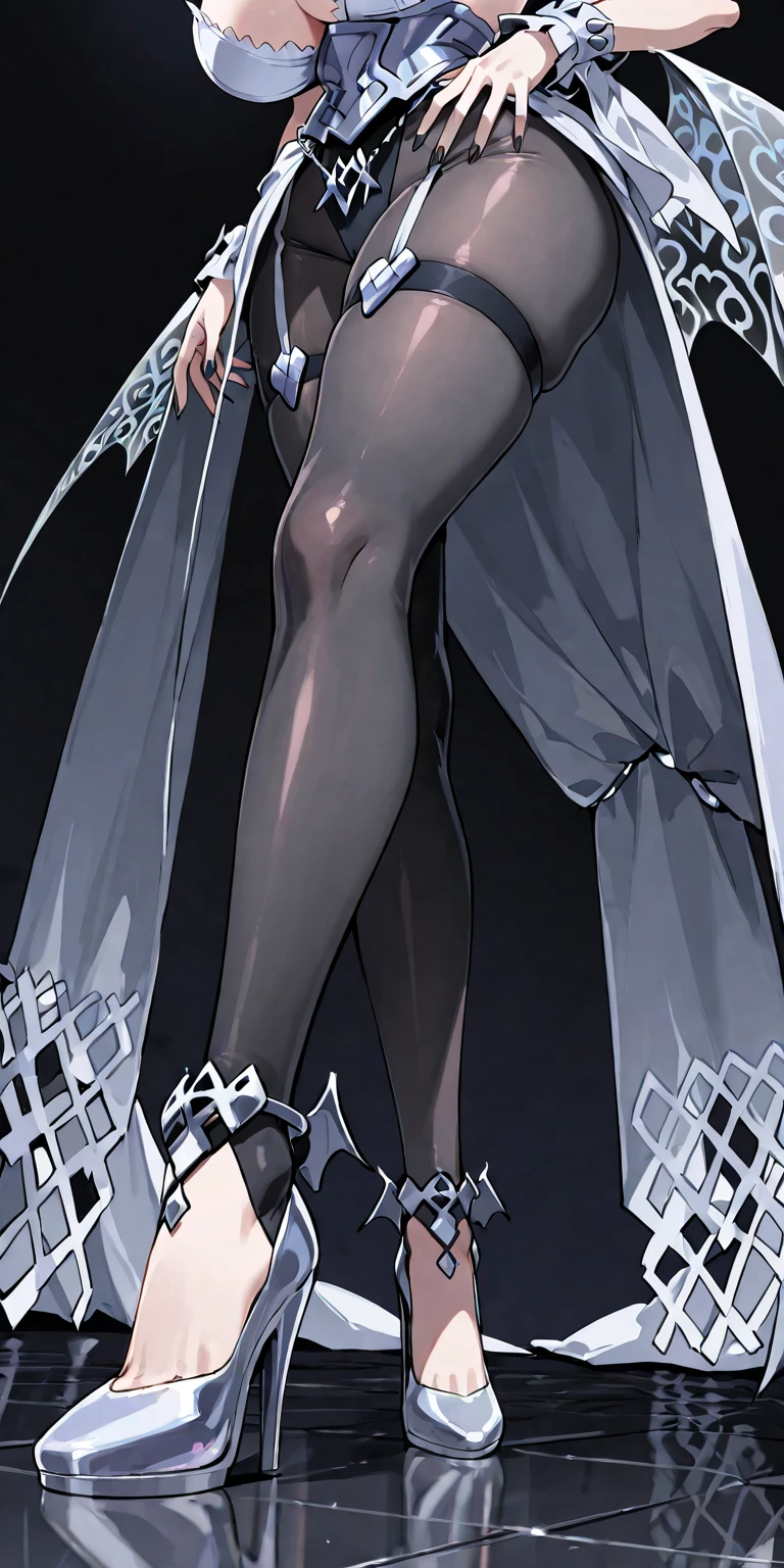 (dakimakura:1.5),masterpiece,best quality,extremely detailed CG unity 8k wallpaper,solo,trap,(flat chest:1.5),white hair,short hair,formal,(black coat, collared shirt, black necktie,black skirt:1.35),(Black pantyhose:1.45)(arms back behind:1.5), (shibari:1.4), Solo, bondage outfit,bound_arms,(bound legs:1.4),rope,BDSM,(Ashamed:1.21),(ball gagged , gag , ball gagged:1.4), Blush, Drooling, Tongue out,Lie in bed
