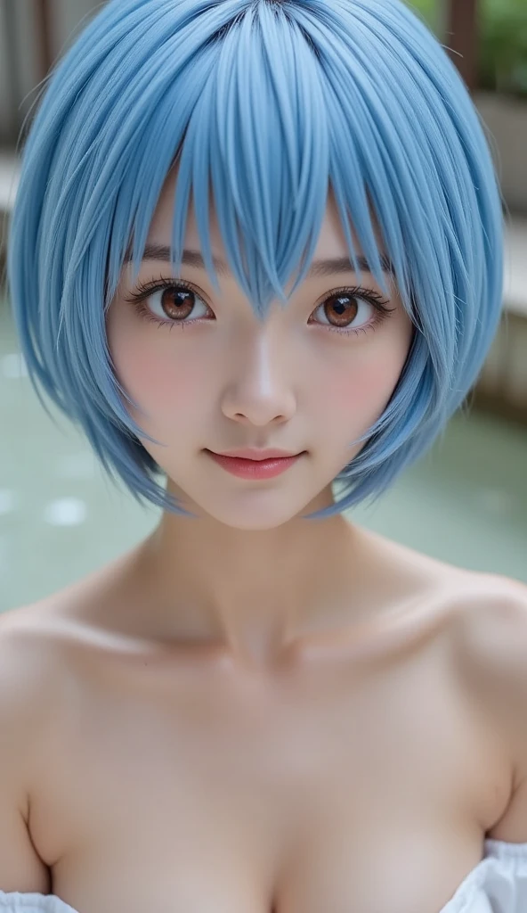 White and beautiful skin、Small nipples、blue eyes、Blonde Short Cut、Japanese、