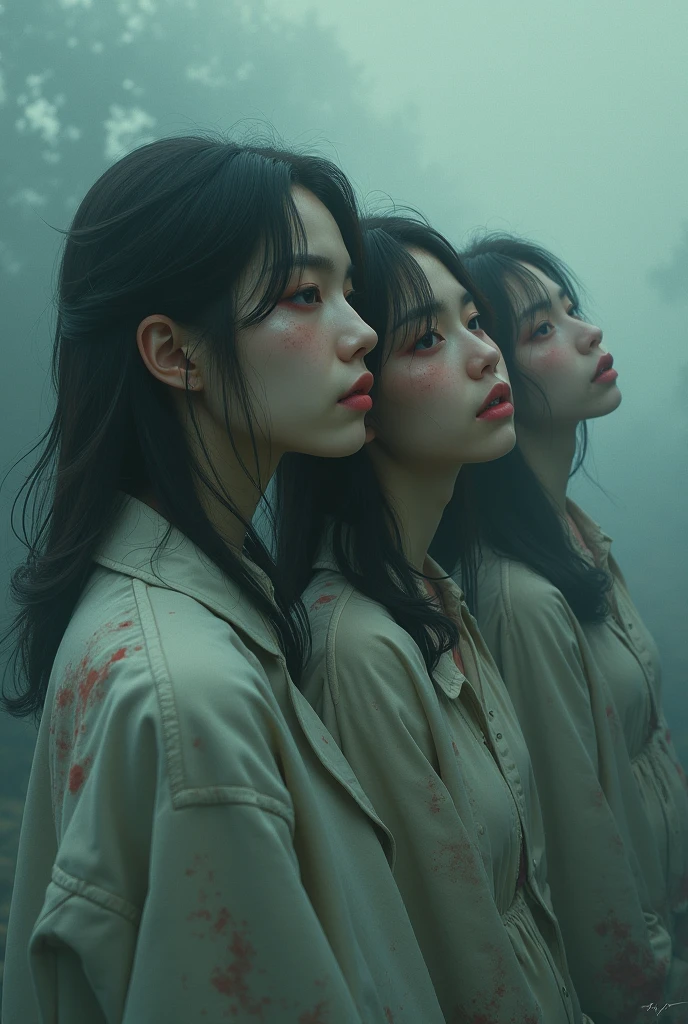 (32K:1.9, Horror expression:1.9, Highest quality, masterpiece, Ultra-high resolution), Professional random camera work, Perfect dynamic composition, Highly detailed skin and facial textures, Detailed eyes, Detailed limbs, The Darkest Dungeon:1.5, cute, Sexy and slim Japanese woman, Fair skin, Tilt your head, (5 Zombies:1.7, Zombie touching a woman:2.0, Raindrops falling from the ceiling:1.5), (Huge breasts about to burst, areola is not visible, Big cleavage, A look of despair:1.3, Expression of despair:1.3, Totally captivates you, Pure white camisole dress:1.5), Beautiful Blue Eyes, Beautiful erotic eyes, Sexy Face, blush, Beautiful sensual atmosphere, ((Bloody:1.9, Covered in bruises:1.9, Lots of big chains:1.9, Crucified:1.9, Countless chains tangled in clothes:1.9, His right arm is attached to a cross:1.9, The left arm is attached to a cross:1.9, Both hands are chained、Tied tightly to the cross, The right leg is bound with a shackle and chain:1.9, The left leg is bound with a shackle and chain:1.9)), (Too erotic)