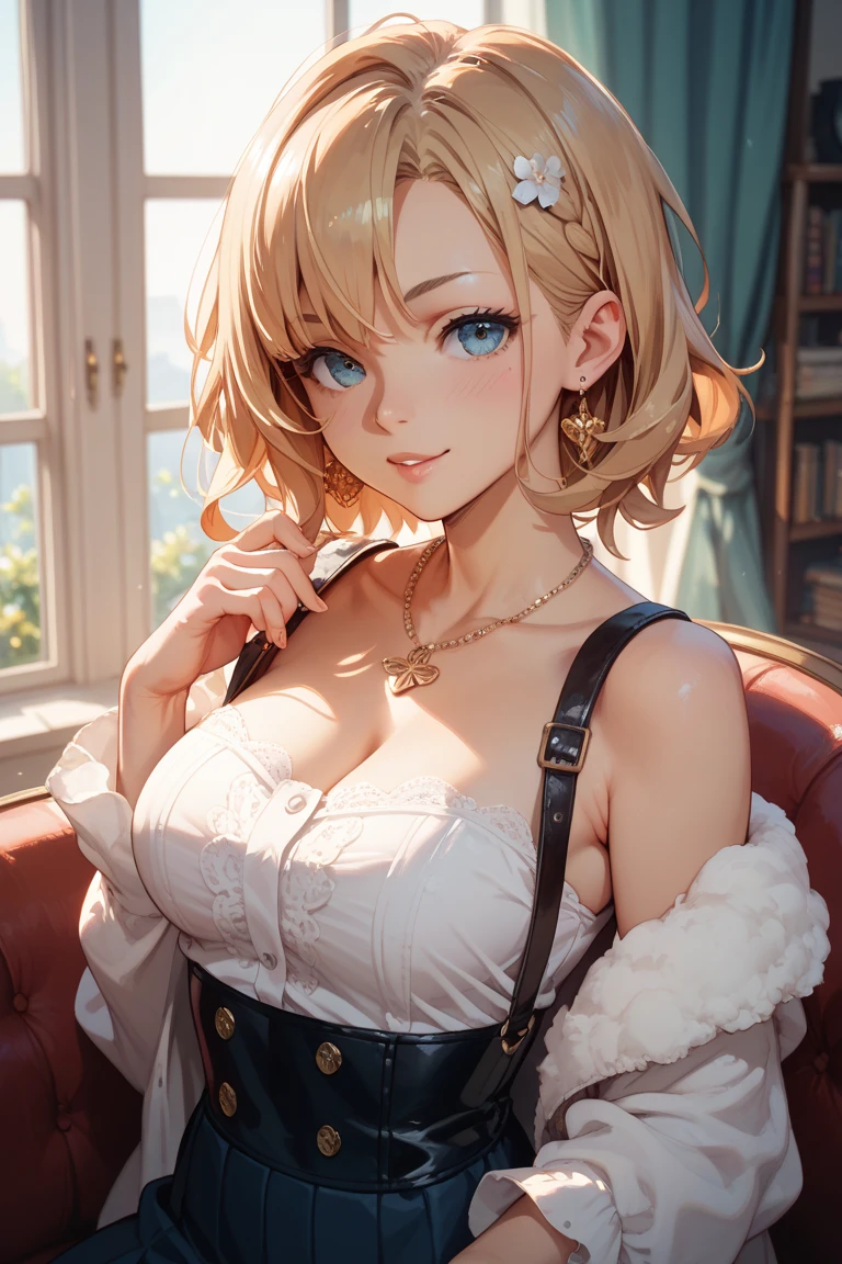 (Masseter muscle film:1.3)、(8k、Realism、original photography、top quality: 1.4)、(1 girl in)、beautiful face、(lifelike face)、(light beige mixed hair、short hair:1.3)、(A plump chest)、off shoulder sweater、is outstanding 、is visible、((Sexy))、Wool cap、Wearing a cute knitted pom-pom hat、A necklace、(Display the hat on the screen)、realistic eyes、beautiful details、(real skin)、beautiful skin、absurd、Tempting、ultra high resolution、surreal、high detail、golden ratio information