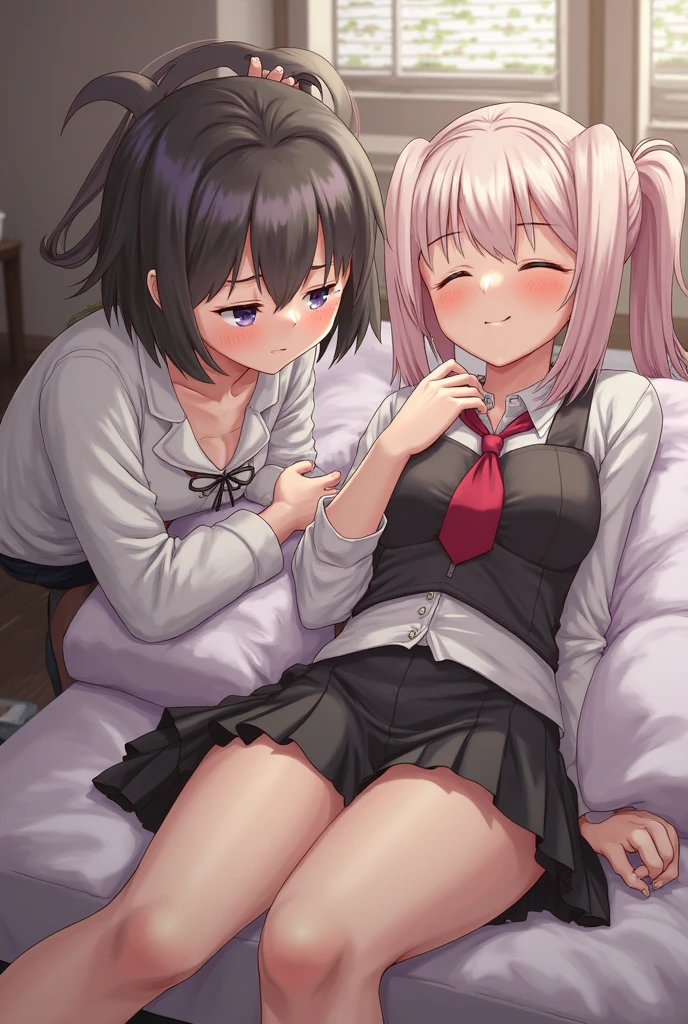 animeの女の子がベッドに横たわり、Another girl is lying on her stomach, at pixiv, Sex anime style, pixiv 3dcg, top rated on pixiv, pixiv, Sex, sugar, zerochan, Zerochan Art, by Hitoshi Homura, yandere, animeの女の子, popular on pixiv, Sex style, board「anime」pin