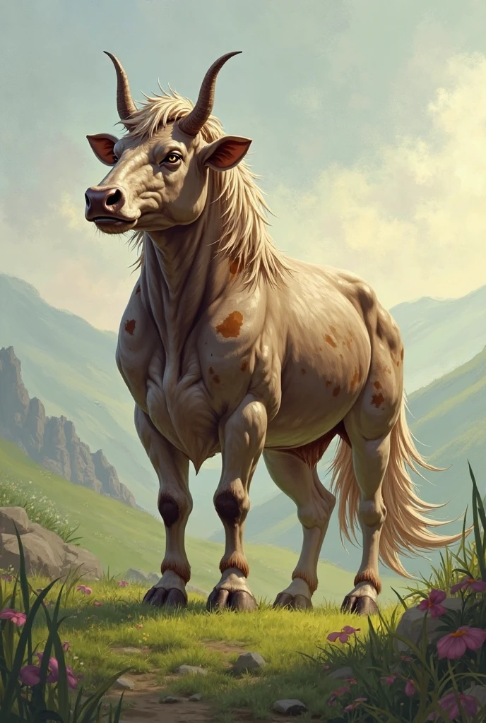 anthropomorphic Tauren, Fluffy, high resolution, realistic, Soft, 4K, upscales, high detail, Delicate fur, ((The tail in the right place)), colorful meadow, shaggy, green eyes, bovine face, bovine snout, bovine tail, realistic fur, ((peeking at viewer)), huge fluffy ears, 1 tail, hyper nipples, presenting canine pussy, lifted arched cow tail, dripping pussy, ass sticking out, looking back at viewer, long nipples, two arms, two hands, hyper canine pussy, perfect pupils, tight canine pussy, puffy canine pussy, bedroom eyes, 2 huge cloven hooves, hyper areola, hair-bun, blushing, long nipples, erect nipples, well lit bright eyes, flowers field, white fur, white body, pussy squirting, wet canine pussy, lifted leg, freckles, butt freckles