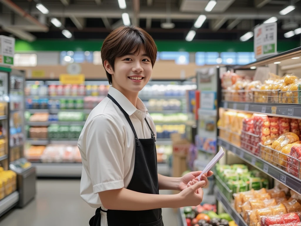 Cashier, anime boy