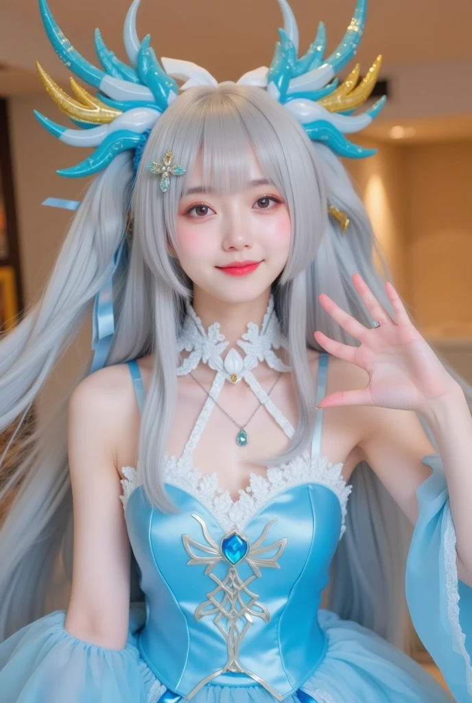 Chica anime con un vestido azul con alas de mariposa., fantasy art style, rossdraws 1. 0, xianxia de cuerpo completo, rossdibuja 2. 0, Inspirado por RossDrew, rossdibuja 2. 5, Pintura digital RossDrew, inspirado en Sim Sa-jeong, ! Germ of dream art, Seraphine Ahri Kda
