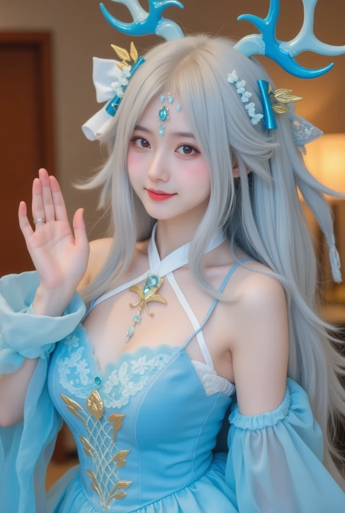 (ulzang-6500-v1.1:0.8),(RAW photo:1.2),((Photorealistic:1.4)),((full bodyesbian)),Best quality ,Masterpiece, An extremely delicate and beautiful, Extremely detailed ,CG ,Unity ,8K wallpaper, Amazing, finedetail, Masterpiece,Best quality,offcial art,Extremely detailed Cg Unity 8K wallpaper,absurderes, unbelievable Ridiculous, hugefilesize, Ultra-detailed, A high resolution, Extremely detailed,Beautiful detailed girl, Extremely detailed eyes and face, Beautiful detailed eyes,light in face,Cinematic lighting,1girll,Lantern light, Depth of field,Huge breasts，Raised chest