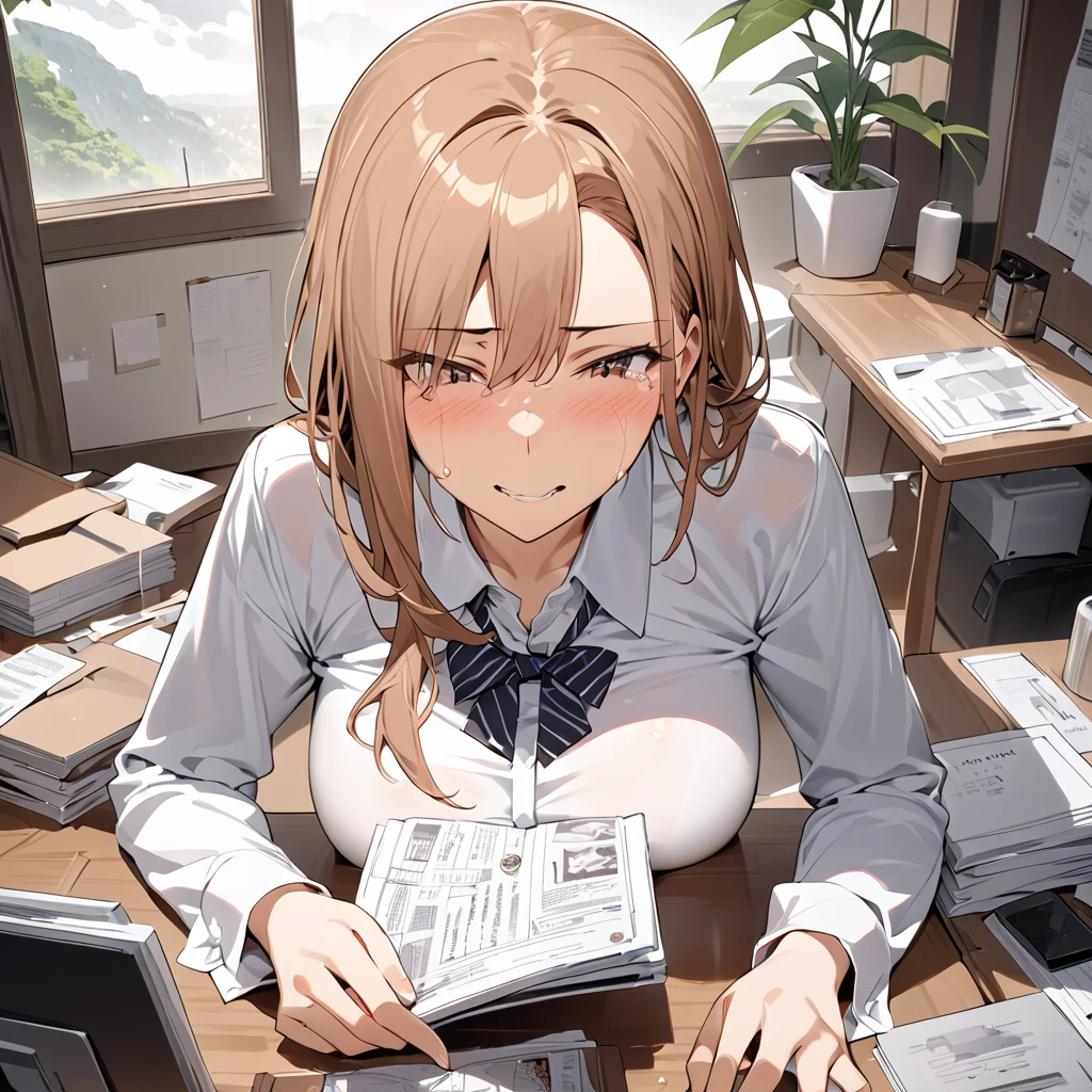anime drawing of fuchibeppu chiyuri girl, masterpiece, best quality, girl in a lab coat studying protons in the hadron collider, blonde hair, <lora:fuchibeppu_safetensors:1>