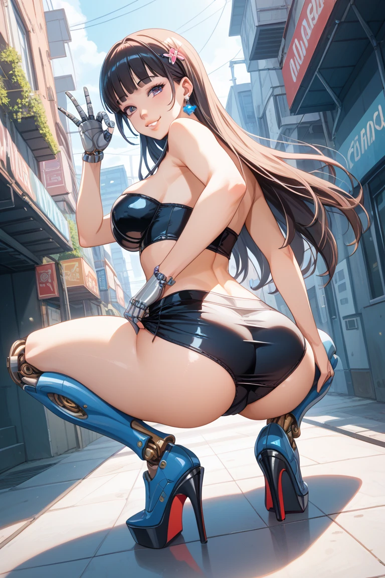 ((50 foot tall girlfriend)) masterpiece, high definition, massive legs towering over you, human goddess, tight bikini, beautiful eyes