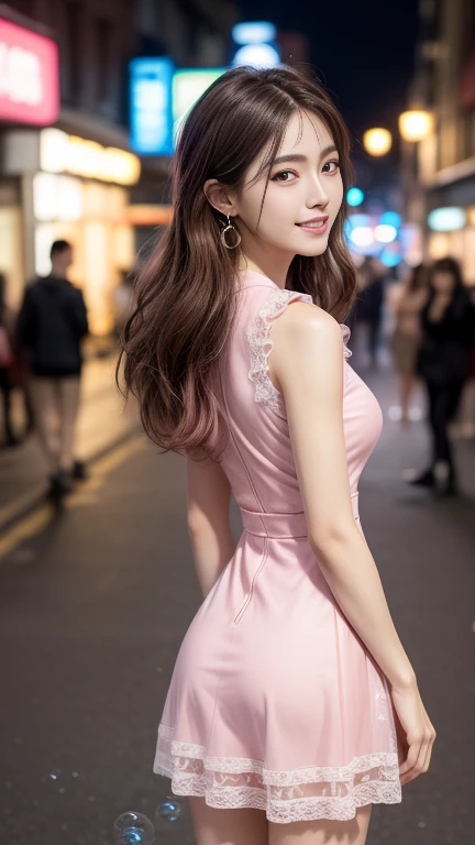8K, Ultra-high resolution, Highest quality, masterpiece, 三分割法によるphotograph,Surreal, photograph, 1 Girl, (:1.3), pretty girl, Cute face, 細部までbeautiful目, 細かくdetailedに,masterpiece,, One Girl:1.2, Japan Female Announcer, whole body,Anime girl with long hair and black eyes standing on a city street, ArtStation Pixivでトレンド, Purple eyes, Blue tie, beautiful (Fine grain, detailedな顔,) Ahegao, Euradev, Noble Temperament, High heels, No watermark.Beautiful leg line beauty,Full of sex appeal,Sensual,A carefree smile,Heal the heart、beauty,Long neck、Laugh a little、Please close your mouth and laugh、(((Ideal body type))),A cup small breasts :2,、Portraiture:2、Perfect Anatomy、鮮明なdetailed、detailed、Surreal、Light and shadow,Strong light