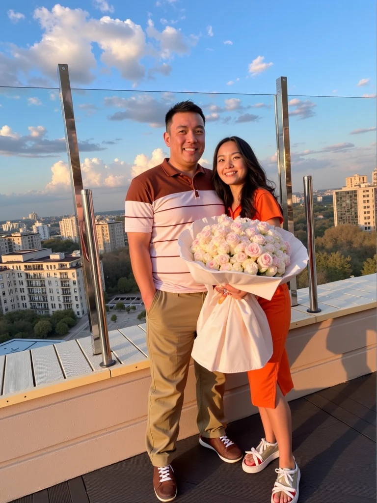 A man and a woman stand next to each other, holding flowers, Happy couple, 1614572159, lovely couple, Natasha Tan Maciej Kuchara, Ziona Shimshi, exclusive, ekaterina, photo taken in 2 0 2 0, Celebrating an Illegal Marriage, Anna Findlay, ástor alexander