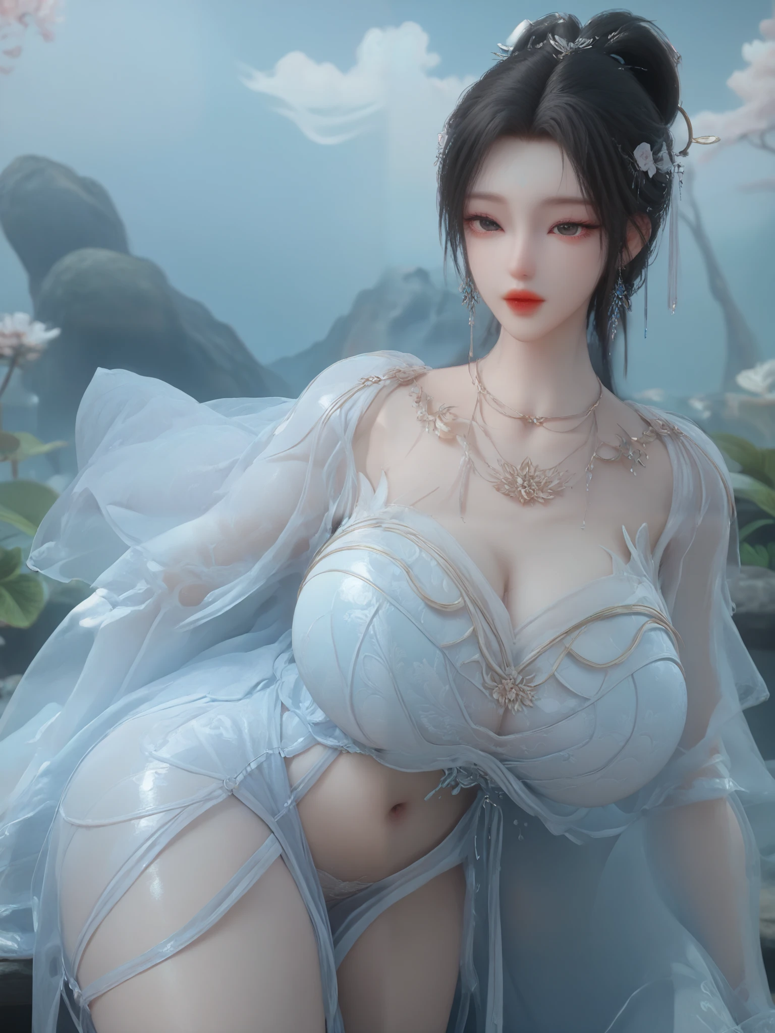 (heavy breasts)、top-quality、masterpiece、超A high resolution、(White Ragon Armor)、(((Colossal tits))),dragon armor、(((Detailed Micro Bikini))),(Wearing a beautiful crown made of jewels),(Photorealsitic:1.4)、Raw photo、1人、(((Random hair))、(((Take different poses)))、glowy skin、(((Chinese Dragon)))、Intricate and ornate hair ornaments、(Gorgeous Jewelry Necklaces)、(Mystical expression)、(Full Body Angle)、(Fight big dragons)、With a beautiful knife、(Metal bikini)、((beautiful lake background)),()、Precipitous cliffs、(Precipitous cliffs)、((super realistic details))、portlate、globalillumination、(sexypose)、Shadow、octan render、8K、ultrasharp、Colossal tits、Raw skin is exposed in cleavage、metals、Details of complex ornaments、Japan details、highly intricate detail、Realistic light、CGSoation Trends、Blue eyes、radiant eyes、Facing the camera、Toostock、(Full Body Angle)、(veils)、(((Heavy Big))),