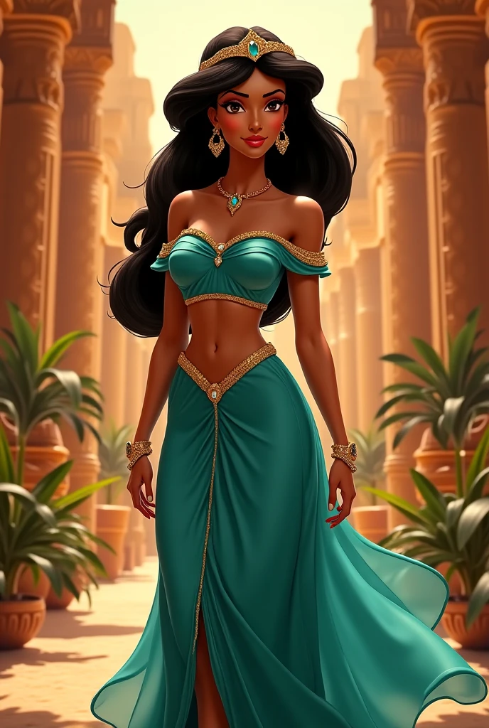 Dazzling Princess Jasmine, foto em 8k, in action, cinematic.