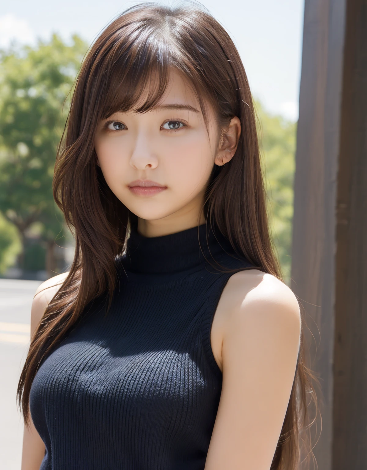 very detailed young Japanese woman, nue