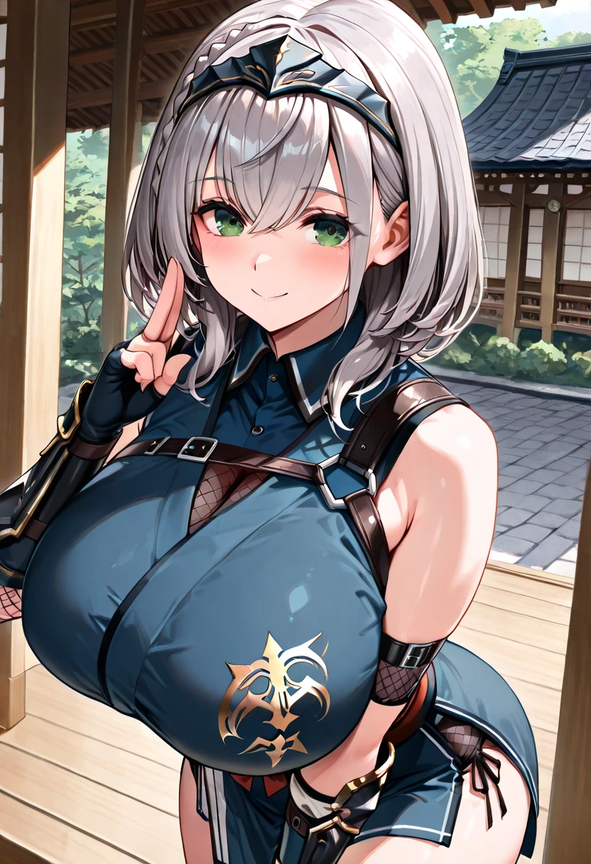 (NSTDA.:1.2), (10, beste-Qualit, master-piece: 1.4), ultra-high resolution, (lifelike, photorealistic portrait: 1.48), 30 years old, A Beautiful Girl, Tall, gigantic breasts, Famous Japanese actors, Blue Eyes, Head tilt, cowboy shot, from the front, looking at the audience, Roy Sweet Smile, Beautiful lake, Zeiss 150mm F/ 2.8 Hasselblad, In Japanese shrines, Whole body, foot, Ultra-Wide Angle
