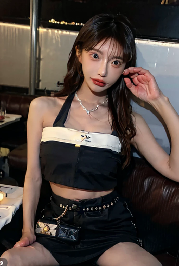 (1girl in:1.3), high angle full body shot,Solo, __body-parts__, Kim Ji-ni Jennie face, Kim Ji-ni Jennie face, Kim Ji-ni Jennie face, thighs thighs thighs thighs、decolletage、abdominals、a navel、minidress, lanyard, Heroic characters, Ruins, 8k Resolution images, Intricate Symmetry Details. The whole picture is invincible and heroic, mainly a complete picture of a woman standing all over her body, with smooth movements and a confident expression.