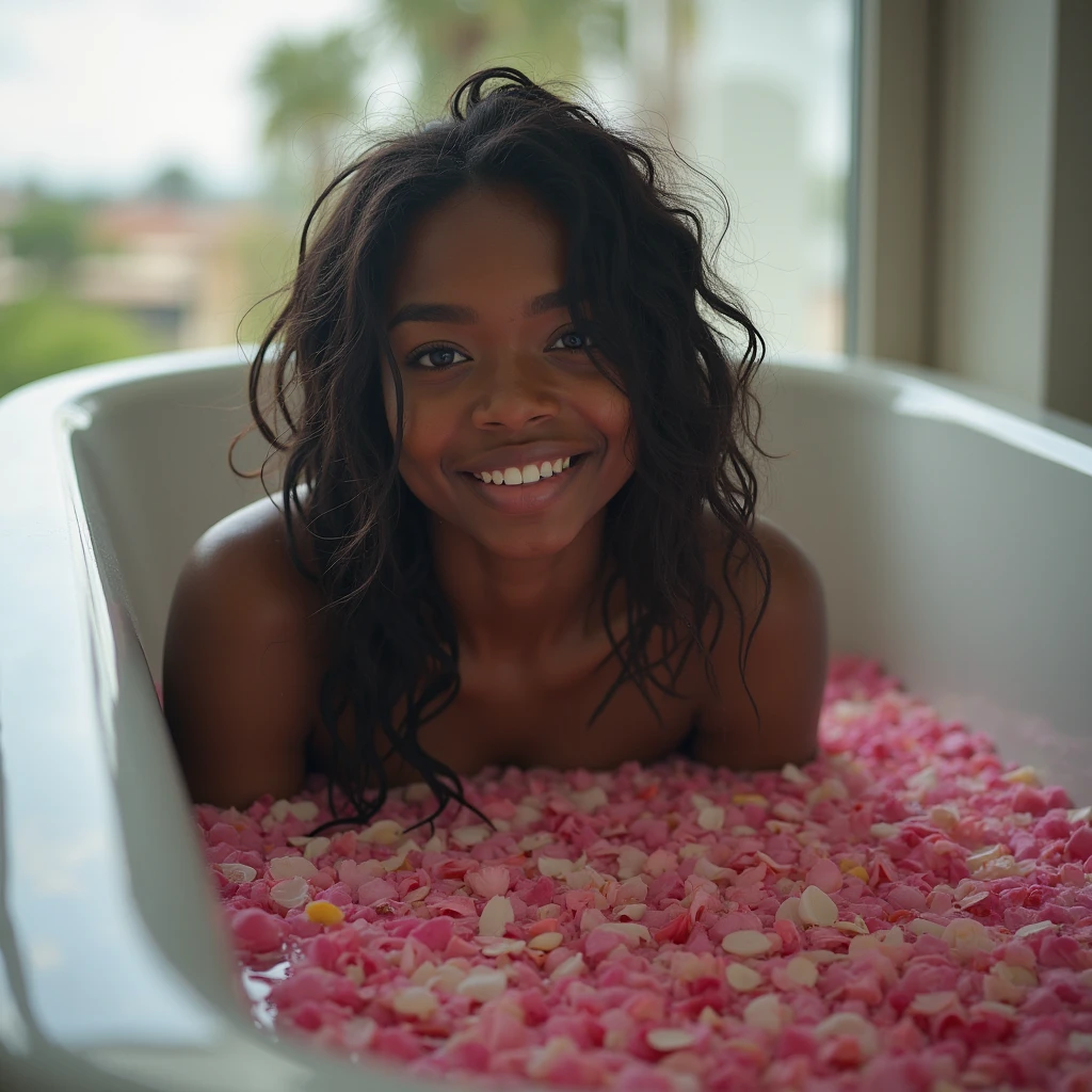 Pretty girl showering with balloons. Muchos globos de latex . Globos de helio grandes . Bath with balloons , beautiful girl in the bathtub with balloons.