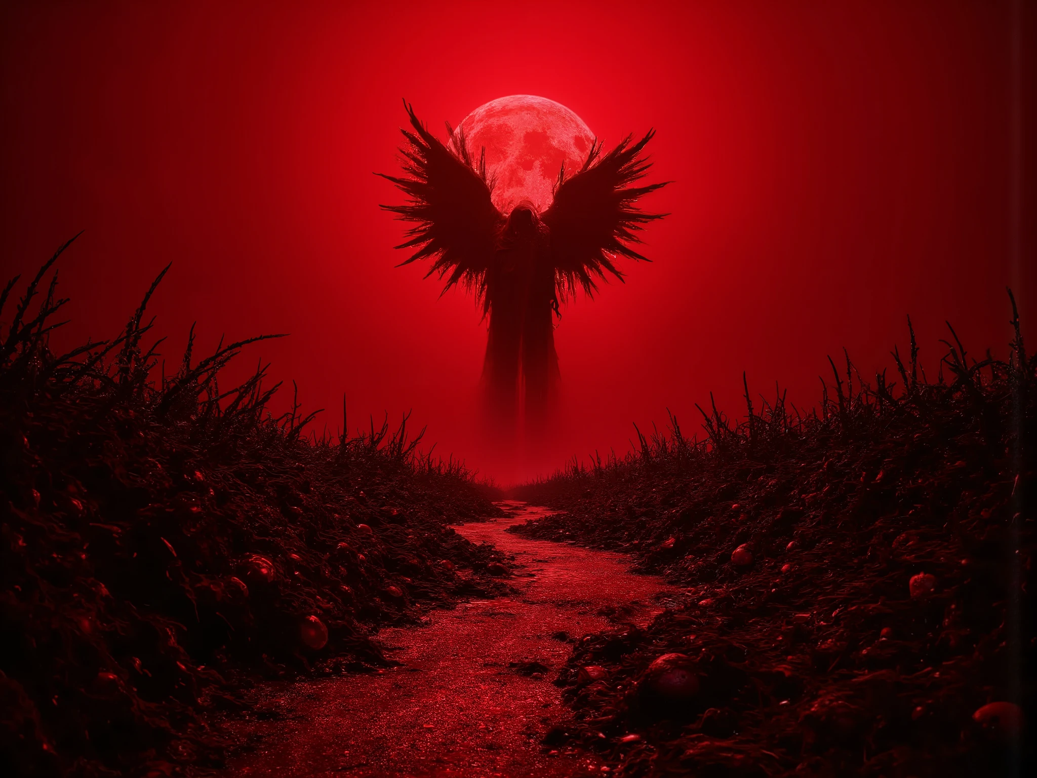 a red hellscape covered in eyeballs and Keir Starmer and taxes and screaming slaves, dramatic lighting, dark fantasy, surreal, nightmarish, gritty, highly detailed, 8K, photorealistic, HDR, cinematic, moody colors, deep shadows, saturated reds, blacks, unsettling atmosphere