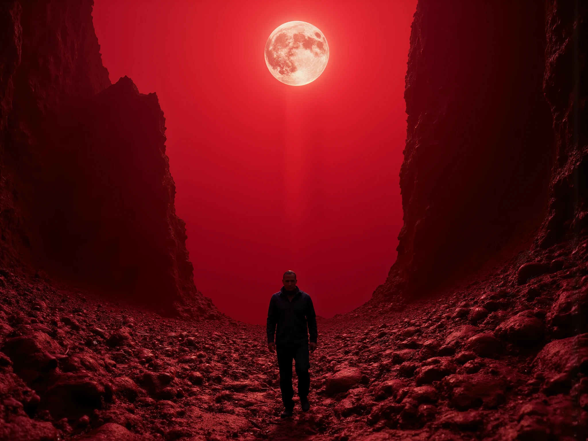 a red hellscape covered in eyeballs and Keir Starmer and taxes and screaming slaves, dramatic lighting, dark fantasy, surreal, nightmarish, gritty, highly detailed, 8K, photorealistic, HDR, cinematic, moody colors, deep shadows, saturated reds, blacks, unsettling atmosphere