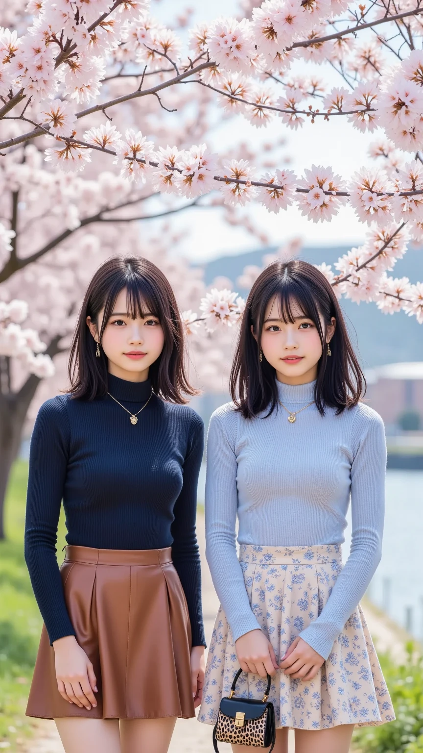 Highest quality, Ultra-high resolution, (Realistic:1.4), One Girl, Knitwear with short sleeves, White Skirt, (Faded gray hair:1), (Huge breasts:1.2), Look to the side,smile, close ,