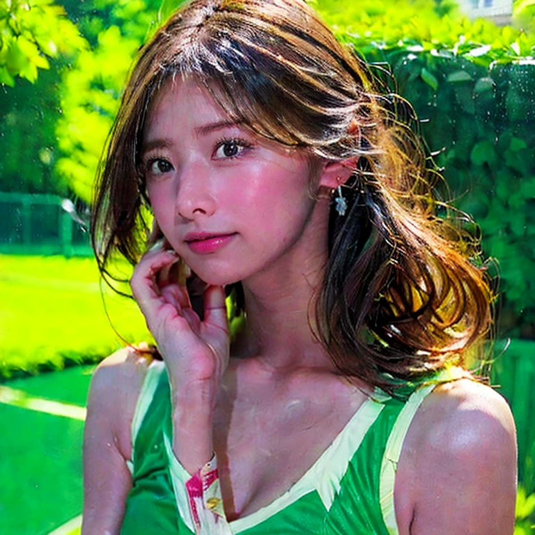 (((whole body))), (goddess-like happiness:1.2), Kpop idol, Koean mix, (RAW photo:1.2), (photorealistic:1.4), (masterpiece:1.3), (intricate details:1.2), delicate, beautiful detailed, (detailed eyes), (detailed facial features), ((varsity tshirt:1.5)), tall female, petite, small breasts, narrow waist, skin tight, (looking_at_viewer), from_front, big circle earrings, slim_legs, (skinny), (best quality:1.4), (ultra highres:1.2), cinema light, outdoors, (extreme detailed illustration), (lipgloss, eyelashes, best quality, ultra highres, depth of field, caustics, Broad lighting, natural shading, 85mm, f/1.4, ISO 200, 1/160s:0.75), <lora:TWbabe1:0.6>
