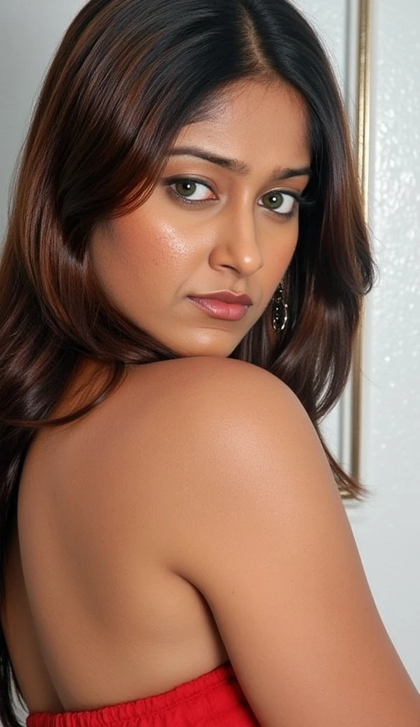 hires headshot photo of ananya pandey woman, studio quality, looking straight naked and some her body