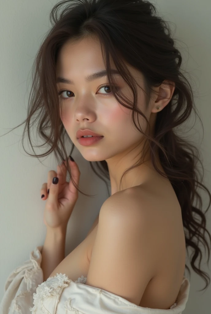(Best Quality,4k,8k,high resolution,Masterpiece:1.2),ultra-detailed,(realist,photorealist,photo-realist:1.37),portrait, 15 year old girl of color,Curly hair,Natural makeup,Dark skin,(beautiful,detailed) eyes,delicious lips,confident expression,Athletic build,charming smile,stylish bra and panties,floral pattern,natural light,random camera angle,random pose,vibrant colors,contrast,soft focus,subtle shadows,Sunlit background,modern fashion style,indoor environment,contemporary decoration,emotional connection with viewers,imaginative composition,Expressive body language
