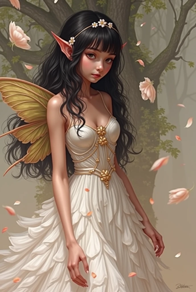 There is a small doll of a woman with wings, Fada, Retrato da fada, Retrato de uma fada, fada bonita, Garotinha, Elfin Beleza, fada adulta bonita, Artdoll, fada, Directed by: Wendy Froud, duende, Fae adolescente, fada bonita, Fae, inspirado em Wendy Froud, tiny faeries