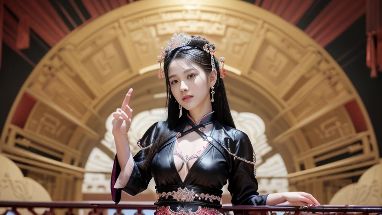 Stunning girl, smiling, best quality, Ultra-high resolution, (lifelike:1.4), 暴露chest, Black suffocation gray hair:1), (Huge , , 巨大的chest:1.4), Droop, Thick thighs, Sitting on the bed, (), Looking at the audience, close up, view(抓住chest)()(display grapes)(chest;1.05)(Fairy stick)Open your legs,Spread your legs(Camel toe;1.05)(crack 1.05)()