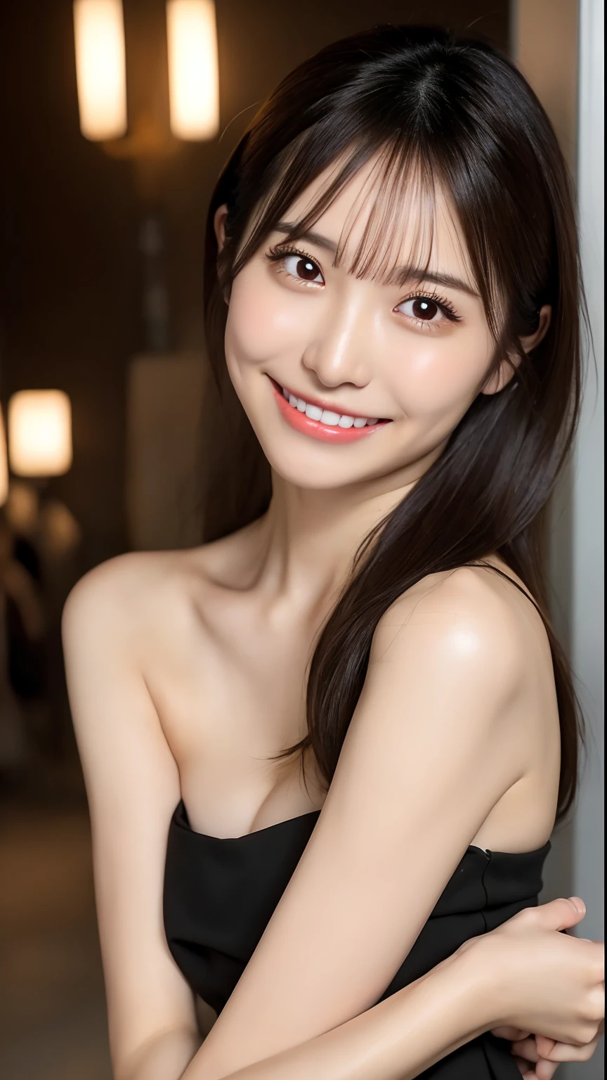 masterpiece、top-quality、realisitic、(A hyper-realistic), (illustratio), (hight resolution), (8K), (ighly detailed), (The best illustrations), (beatiful detailed eyes), (top-quality), (ultra-detailliert), (masterpiece), (wall-paper), (详细的脸), a bed、Upper body close-up,Armpit, A smile,Plump,独奏,(Wearing a pink silk plunged open shirt:1.5), full of sweat, japanes, large full breasts, (camel's toe)、huge-breasted、Luxury living room、Detailed white teeth、ultimate beauty girl、No bra、(Thick necklace of gold)、perfect teeth、Brown hair、Light makeup、Navel、Beautiful huge areola、