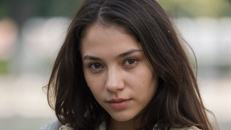 Documentary photo, photo by Sebastiao Salgado and Steve Mccurry, raw, realistic, face portrait of a young woman, 20 years old, wearing a hair scarf, brown eyes, authentic, soulful,
<lora:dark-cinematics:.4>