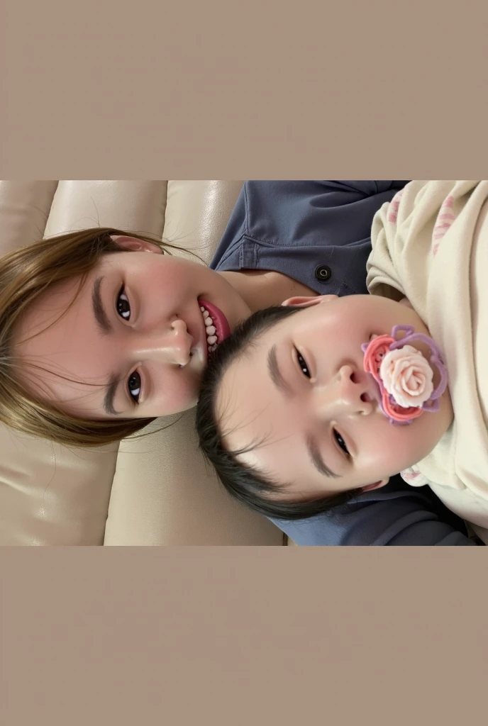 There is a woman with a child in her arms, With a child, jaeyeon nam, [ photos realistic ]!!, tzuyu from twice, inspired by Sim Sa-jeong, park ji-min, Korean Girl, lee ji-eun, lee ji - eun, cartoonish cute, park shin hye as a super villain, Young Asian Girl, blackpink jennie
