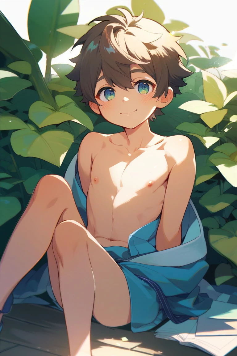 Shota, shotacon, boy, young, male, blue eyes, lake, naked, cock, balls