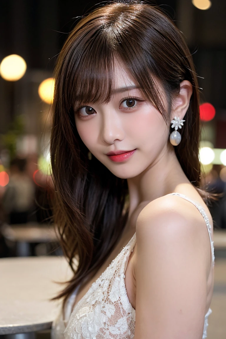 masutepiece, Best Quality, Illustration, Ultra-detailed, finely detail, hight resolution, 8K Wallpaper, Perfect dynamic composition, Beautiful detailed eyes, Women's Fashion Summer,Ponytail hair,Small breasts natural color lip, Bold sexy poses,Smile,Harajuku、20 years girl、Cute、Sexy shot looking at camera