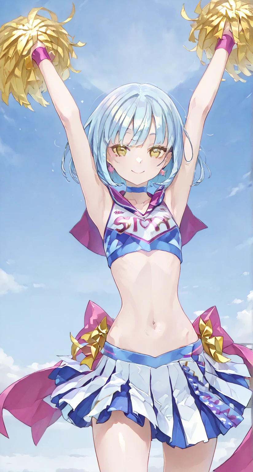 aqua eyes, blonde hair, long hair, multicolored hair, nia teppelin, pink dress, two-tone hair,   cross-shaped pupils, symbol-shaped pupils, <lora:my_LoRA_niaTeppelin_v1:0.7>
arms up, bikini, d-art, abs, <lora:my_LoRA_dart_v1:0.7>
