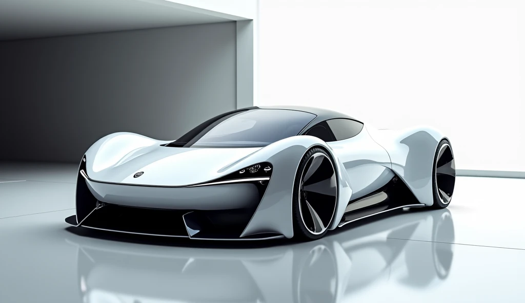 one car, concept car, concept design, super race car, in satin grey and copper colors, thin black wheels, a three-quarter view, best quality, realistic