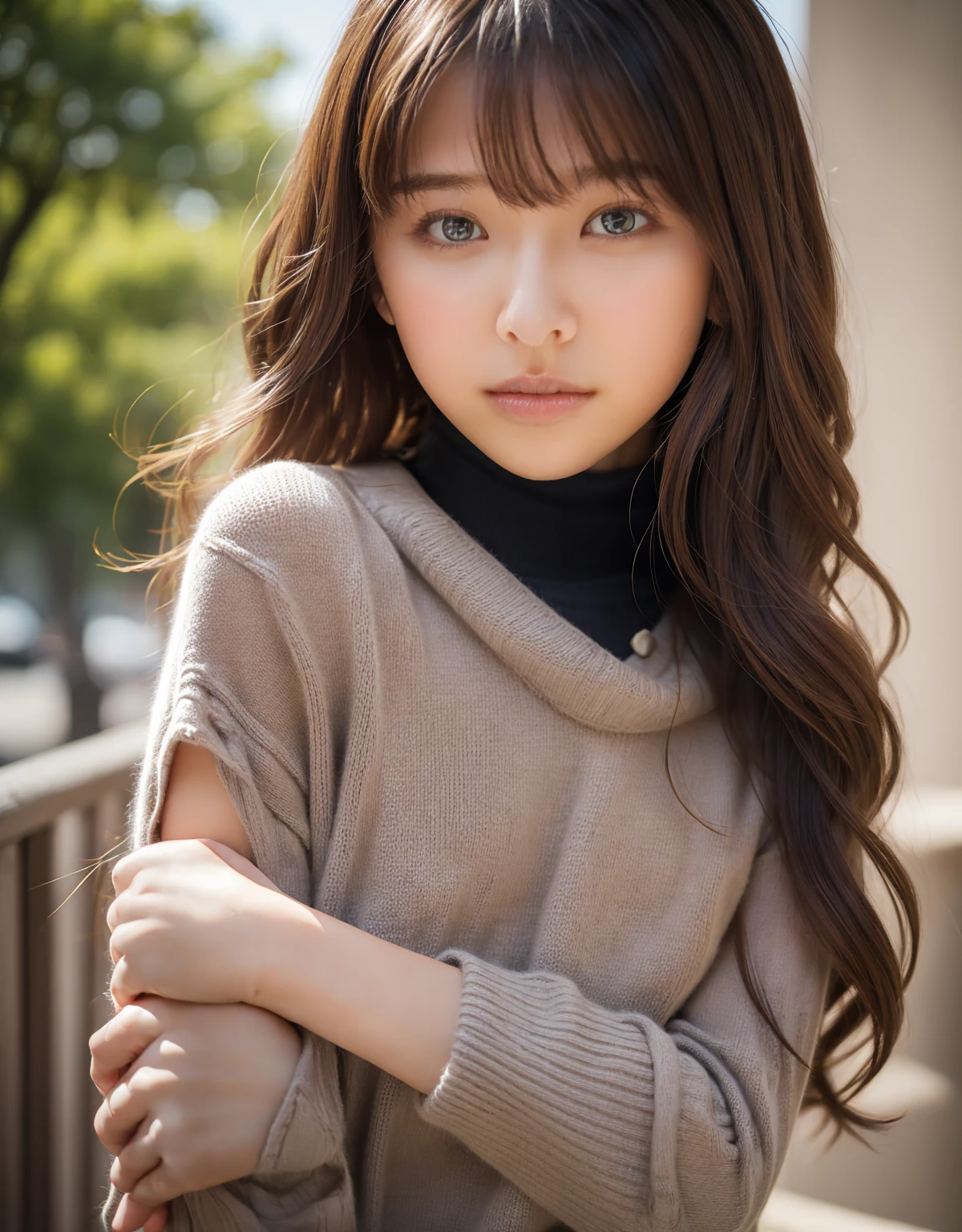 ((best qualityer)), ((work of art)), (detailded), 1 girl, ombro to ombro sweater,