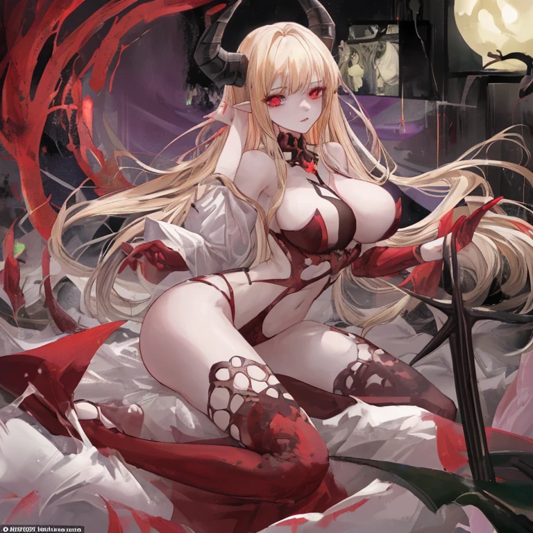 ,Multiple Girls,Frolicking Girl,Multiple women,tea ,Crazy Smile,Look up,Face shot,Scythe Face,Girl Monster, slave,beautiful, Detailed portrait, Delicate facial features, Sharp Eye, Sharp Fangs, Pale skin, Thick chain, Dark Background, Cinema Lighting, Dramatic Shadows, Gothic style, Gloomy atmosphere, Dark fantasy, One Girl, , Please open your mouth wide, Open your mouth and baring your teeth,Sharp teeth like a beast, Wide lips, very wide mouth, Vermilion cheeks, ,(Blood splatter:1.6),Scary face, Laughter Witch design, Twisted smile、Bloodstained、bleeding from the head,,、Blood splatter、,(Blood splatter:1.6),Crossbones, skull, , Horror Style, ((Fantasy Witch Costume)), ((Flowing white hair)), ,(Blood splatter:1.6),Female curves, Large Breasts, Thick thighs, Sexy flat stomach, Perfect hands, Perfect anime face, ((dark ta dress)), Are standing, ((Wicked Smile)), ,(Blood splatter:1.6),Victorian cities, gaslight, Steam circulates, Moonlight Illumination, night lighting, A sky filled with stars and galaxies,disaster々new devil horns,,(Blood splatter:1.6),アニメゾンビWitch design, Twisted smile、Bloodstained、bleeding from the head,,、Blood splatter、,(Blood splatter:1.6),Crossbones, skull,