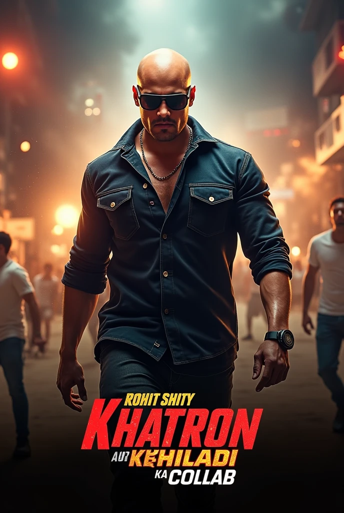Make a movie poster for a action film kshitij in which producer is kshitij and actor name is ansh